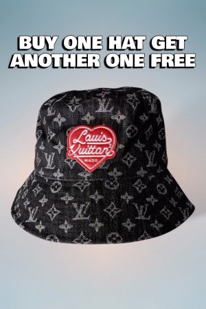 LV013 - Monogram Denim Bucket Hat Black