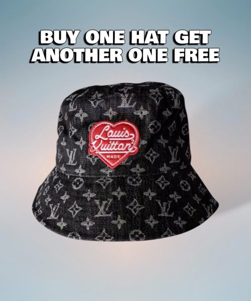 LV013 - Monogram Denim Bucket Hat Black