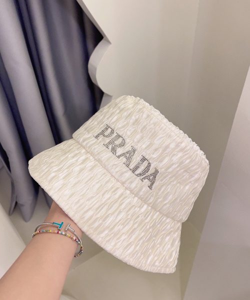 PR004 - Monogram Cotton Bucket Hat White