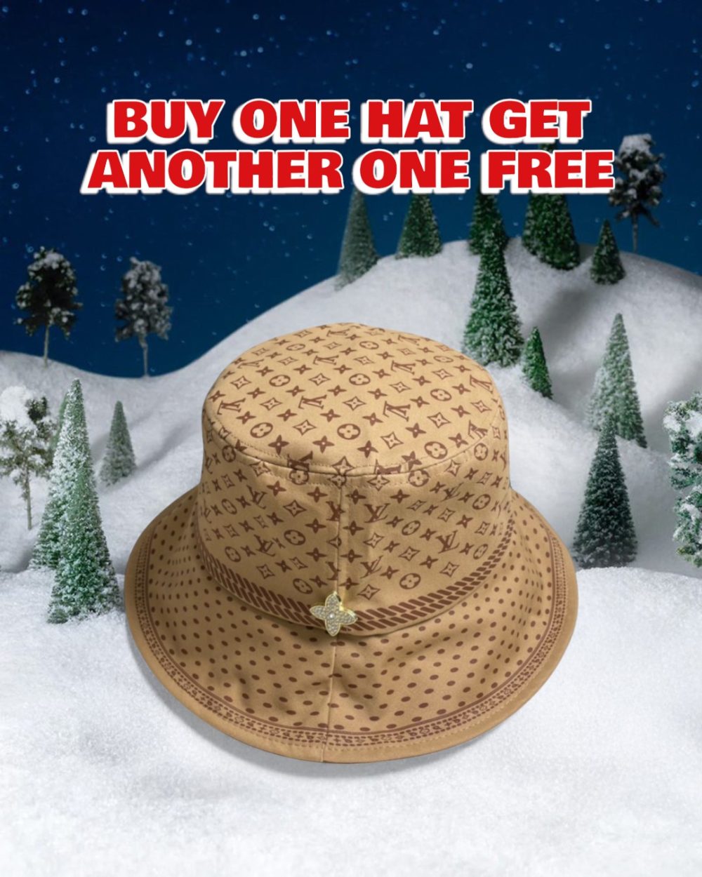 LV050 - Monogram Canvas Bucket Hat Brown