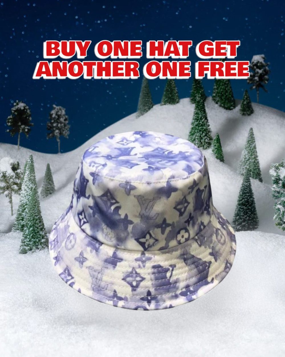 LV023 - Monogram Canvas Bucket Hat multi colour topi wanita - Purple