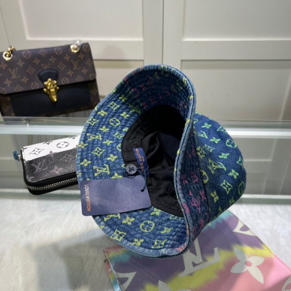 LV033 - Monogram Pink Denim Bucket Hat - Image 6