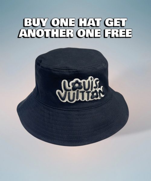 LV045 - Logo Cotton Bucket Hat Black Reversible