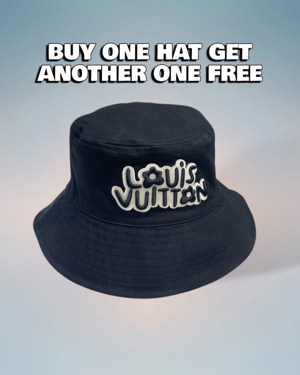 LV045 - Logo Cotton Bucket Hat Black Reversible