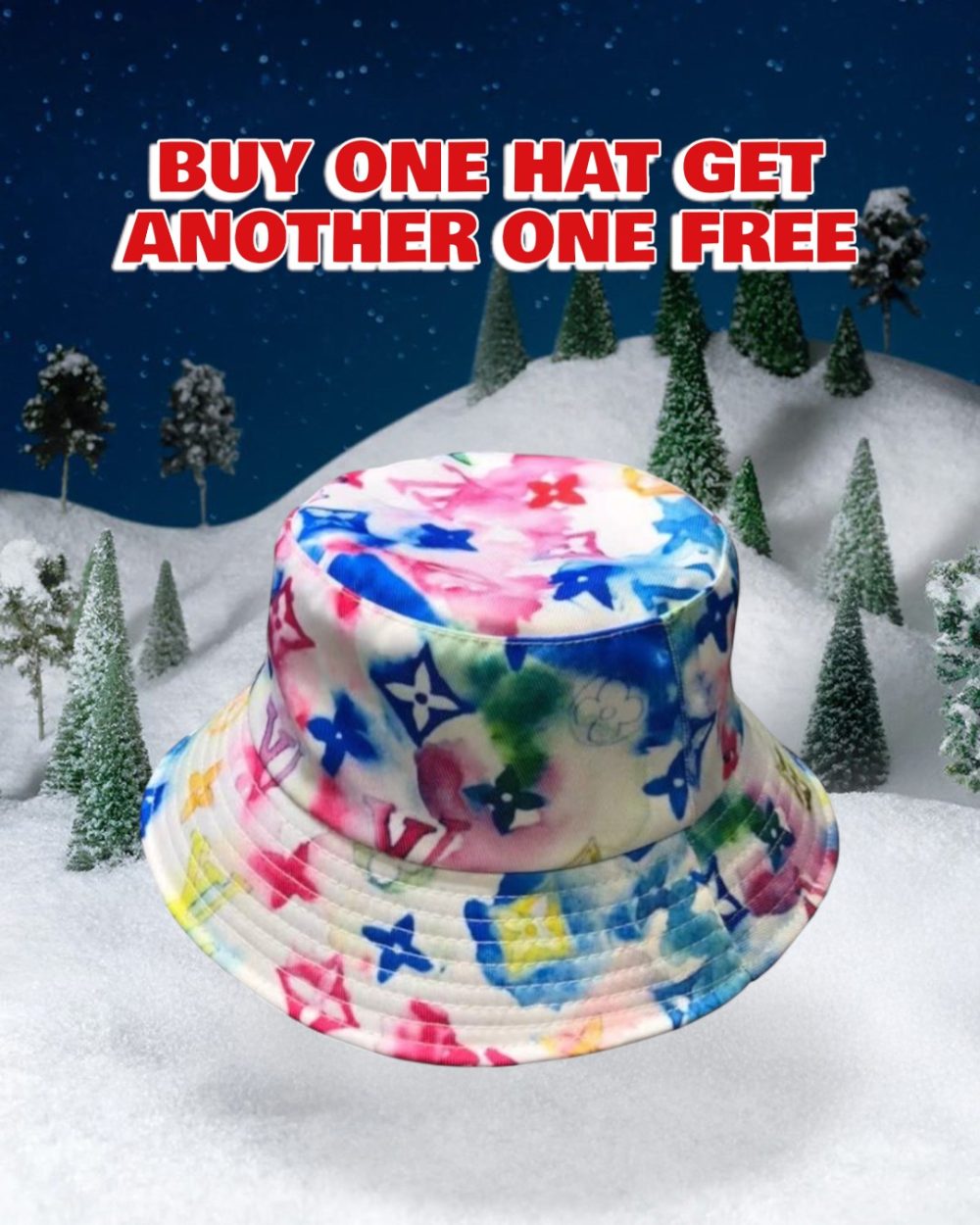 LV024 - Monogram Canvas Bucket Hat multi colour topi wanita - Multi Color