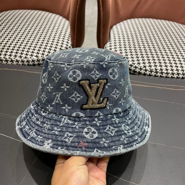 LV059 - Monogram Denim Bucket Hat Blue - Image 10