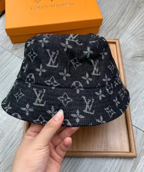LV022 - Monogram Cotton Bucket Hat Black
