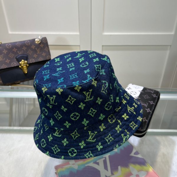 LV032 - Monogram Yellow Denim Bucket Hat - Image 3