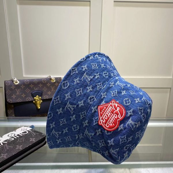 LV012 - Monogram Denim Bucket Hat Blue - Image 3