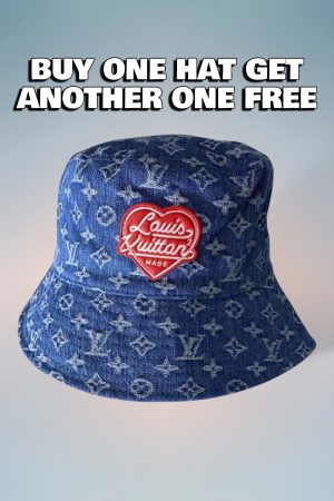 LV012 - Monogram Denim Bucket Hat Blue