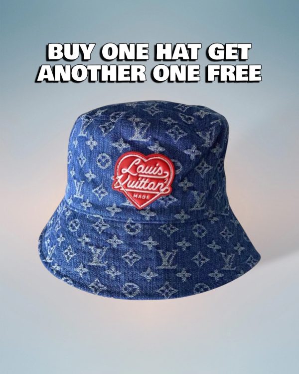 LV012 - Monogram Denim Bucket Hat Blue