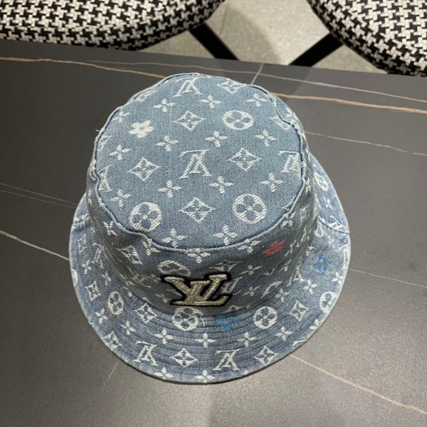 LV058 - Monogram Denim Bucket Hat Light Blue - Image 3