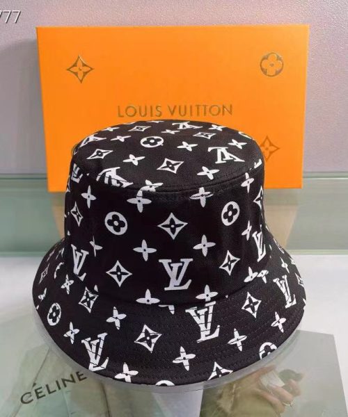LV003 - Monogram Canvas Bucket Hat Black