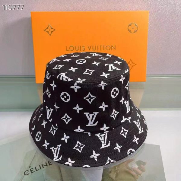 LV003 - Monogram Canvas Bucket Hat Black - Image 4