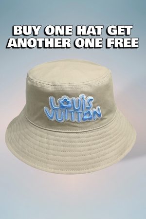 LV046 - Logo Cotton Bucket Hat Beige Reversible