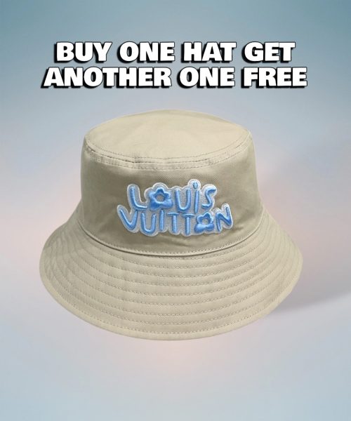 LV046 - Logo Cotton Bucket Hat Beige Reversible