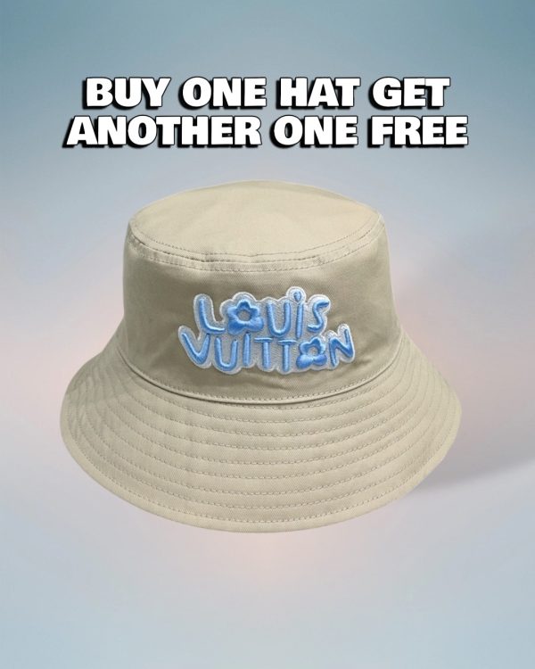 LV046 - Logo Cotton Bucket Hat Beige Reversible