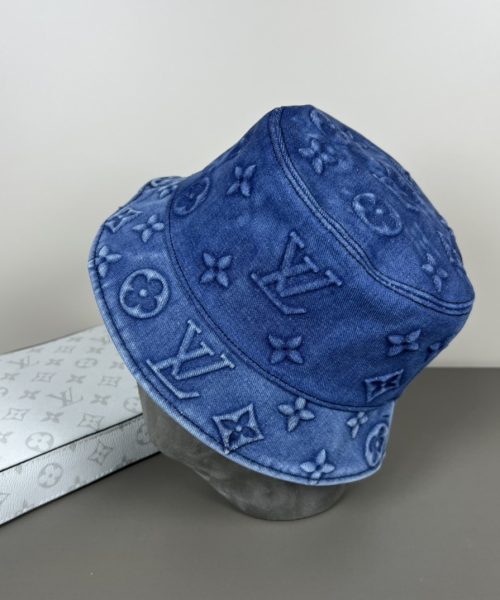 LV054 - Logo Denim Bucket Hat Blue
