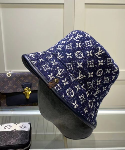 LV014 - Monogram Denim Bucket Hat Blue