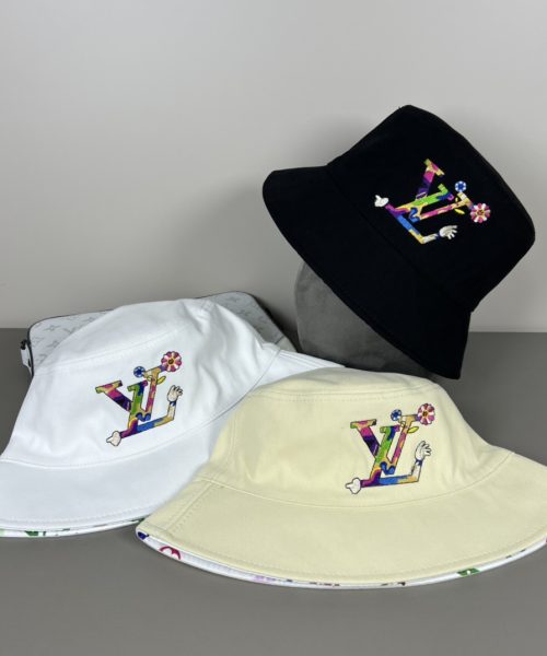 LV057 - Logo Cotton Bucket Hat Black Reversible