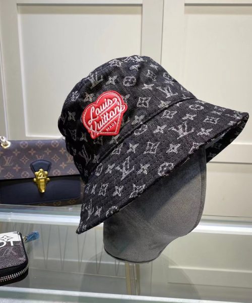LV013 - Monogram Denim Bucket Hat Black