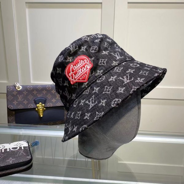 LV013 - Monogram Denim Bucket Hat Black - Image 3
