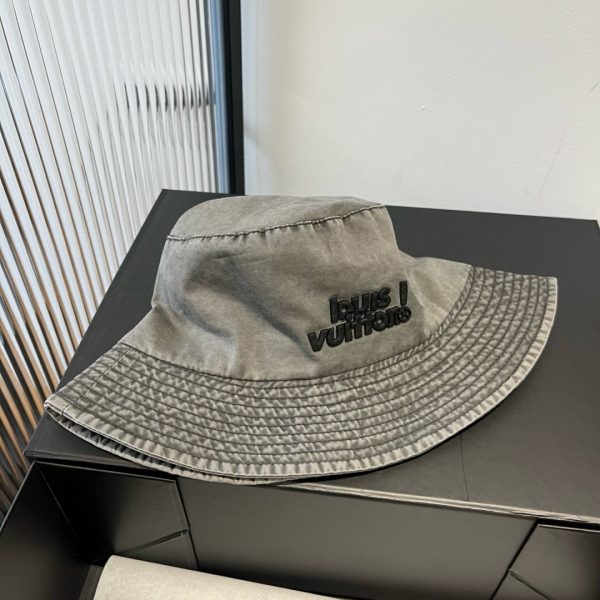 LV040 - Logo Cotton Bucket Hat Grey - Image 4