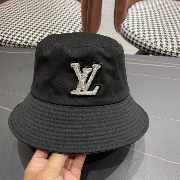 LV067 - Logo Canvas Bucket Hat Black - Image 5