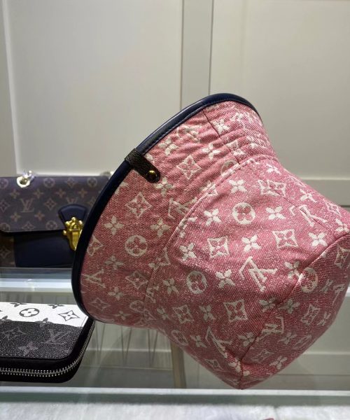 LV016 - Monogram Denim Bucket Hat Pink