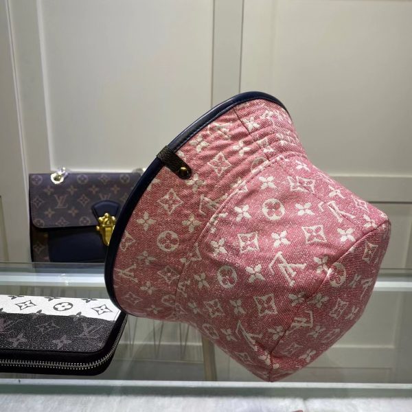 LV016 - Monogram Denim Bucket Hat Pink - Image 6