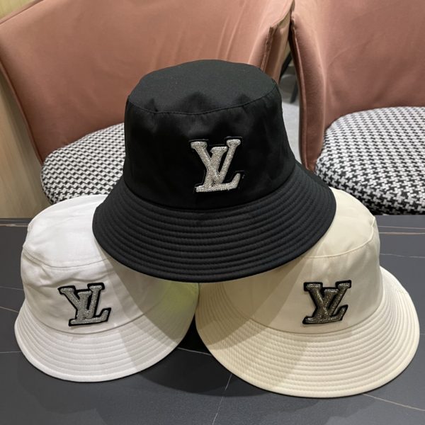 LV068 - Logo Canvas Bucket Hat Beige - Image 5