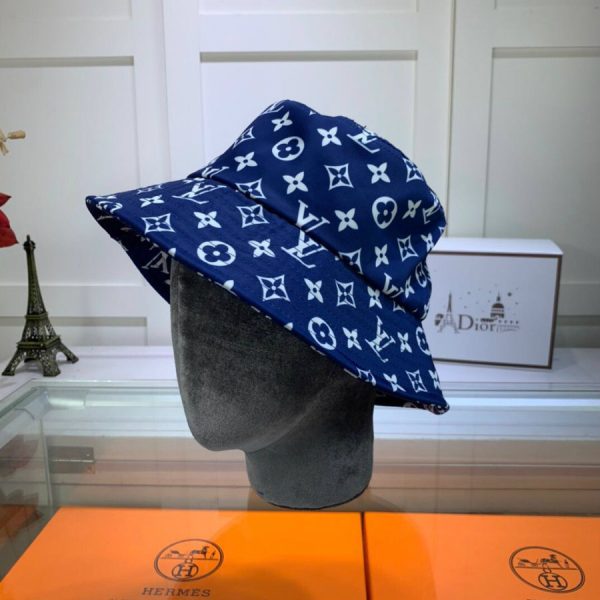 LV018 - Monogram Canvas Bucket Hat Blue - Image 4