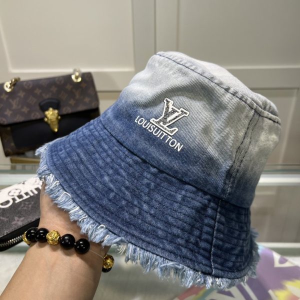 LV035 - Monogram Cotton Bucket Hat Blue - Image 3