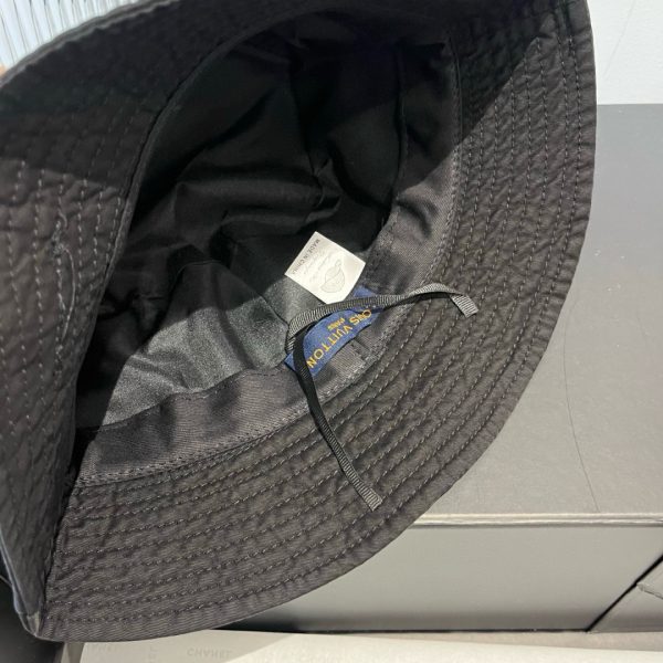 LV043 - Logo Cotton Bucket Hat Black - Image 3