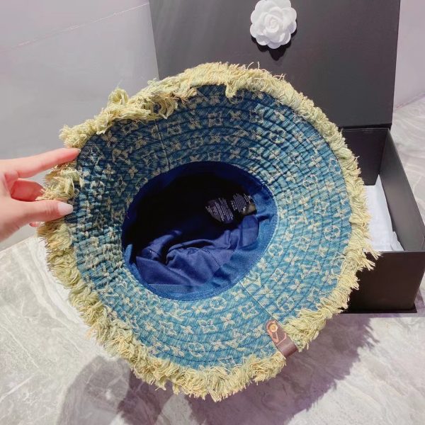 LV004 - Monogram Denim Bucket Hat Light Blue - Image 8