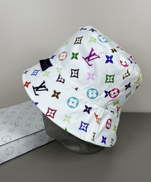 LV056 - Logo Cotton Bucket Hat White Reversible