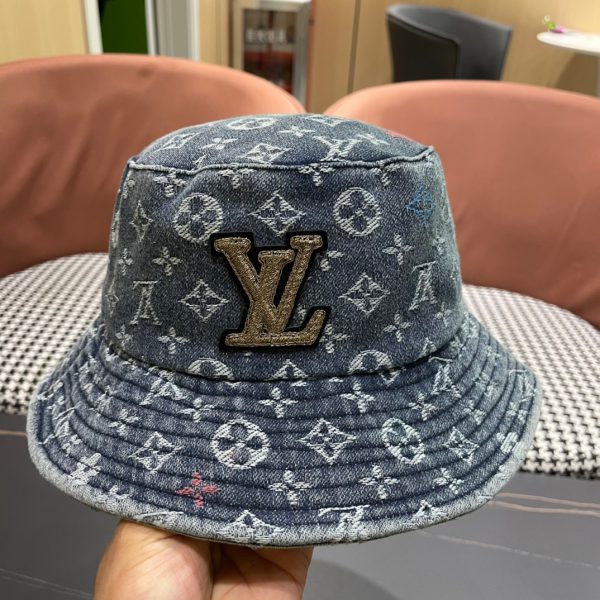 LV059 - Monogram Denim Bucket Hat Blue - Image 4