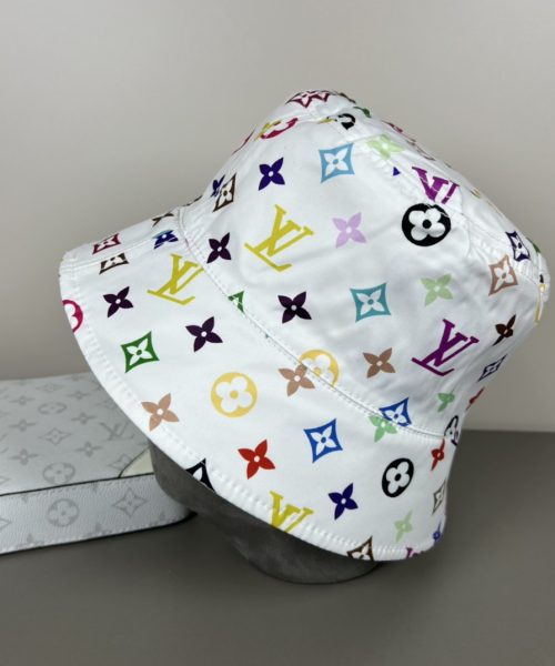 LV056 - Logo Cotton Bucket Hat White Reversible