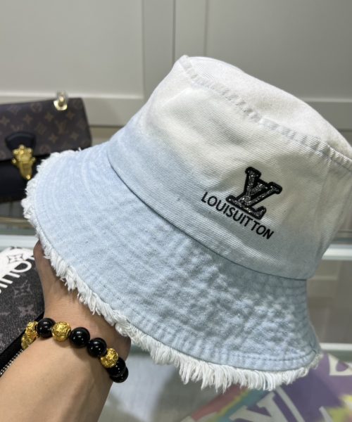 LV034 - Monogram Cotton Bucket Hat White