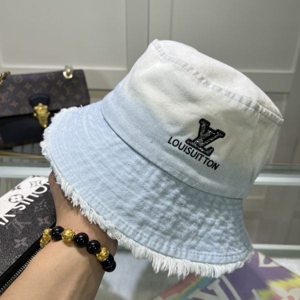 LV034 - Monogram Cotton Bucket Hat White - Image 4