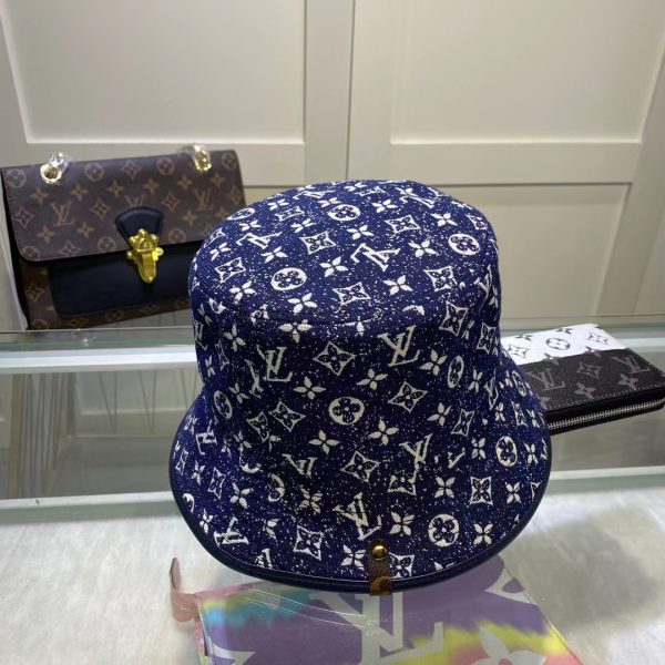 LV014 - Monogram Denim Bucket Hat Blue - Image 7