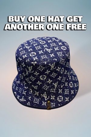 LV014 - Monogram Denim Bucket Hat Blue