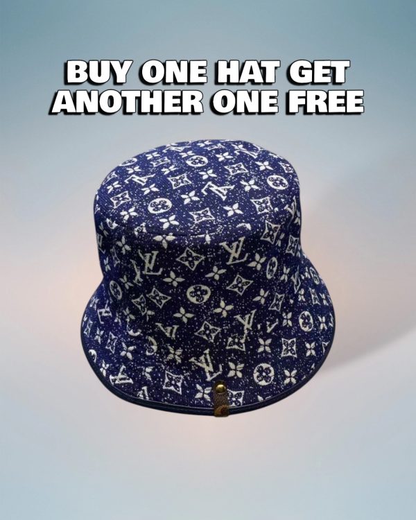 LV014 - Monogram Denim Bucket Hat Blue