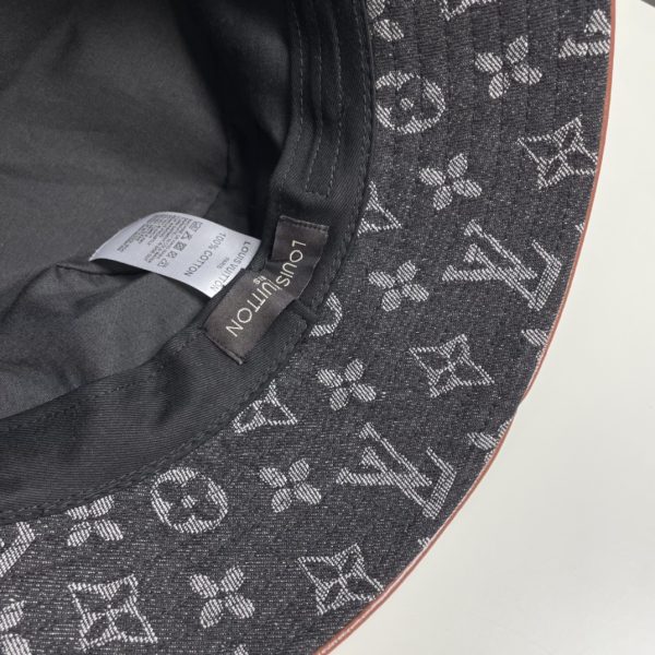 LV051 - Logo Denim Bucket Hat Black - Image 10