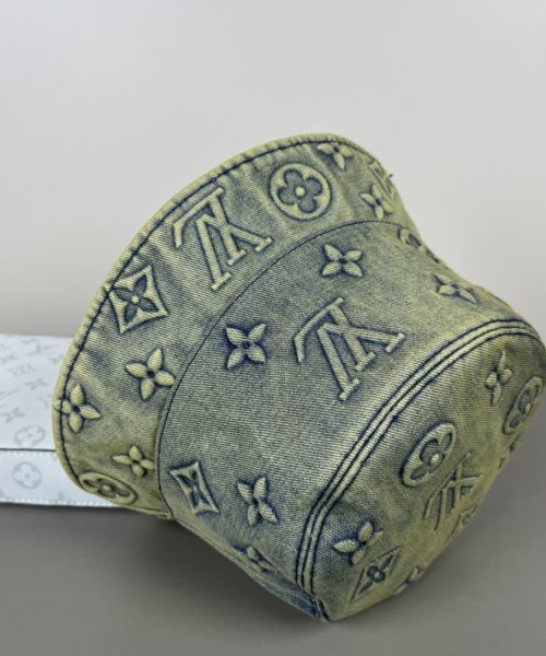 LV053 - Logo Denim Bucket Hat Moss Green
