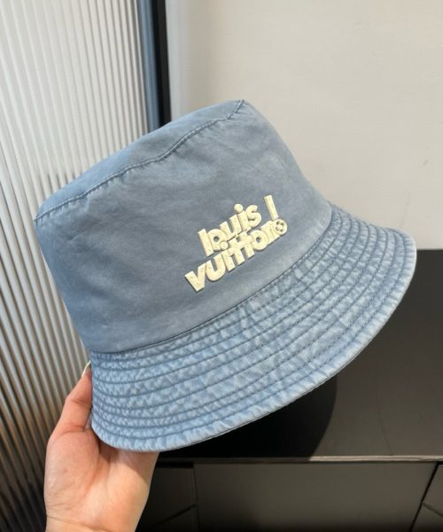 LV041 - Logo Cotton Bucket Hat Blue