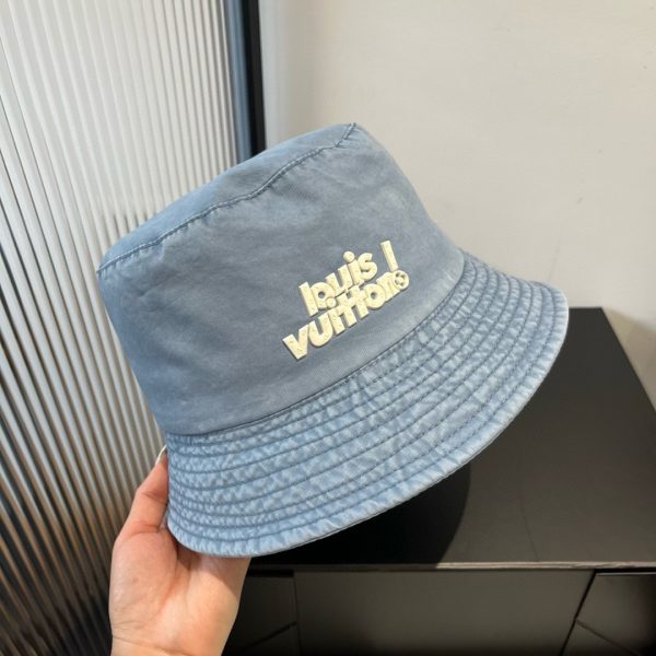 LV041 - Logo Cotton Bucket Hat Blue - Image 4