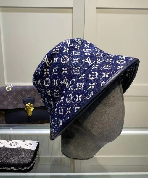 LV014 - Monogram Denim Bucket Hat Blue