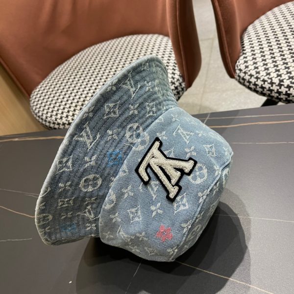LV058 - Monogram Denim Bucket Hat Light Blue - Image 4