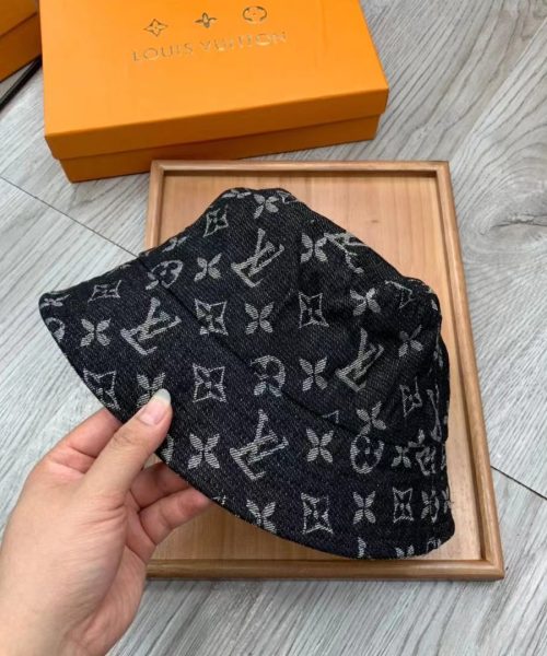 LV022 - Monogram Cotton Bucket Hat Black